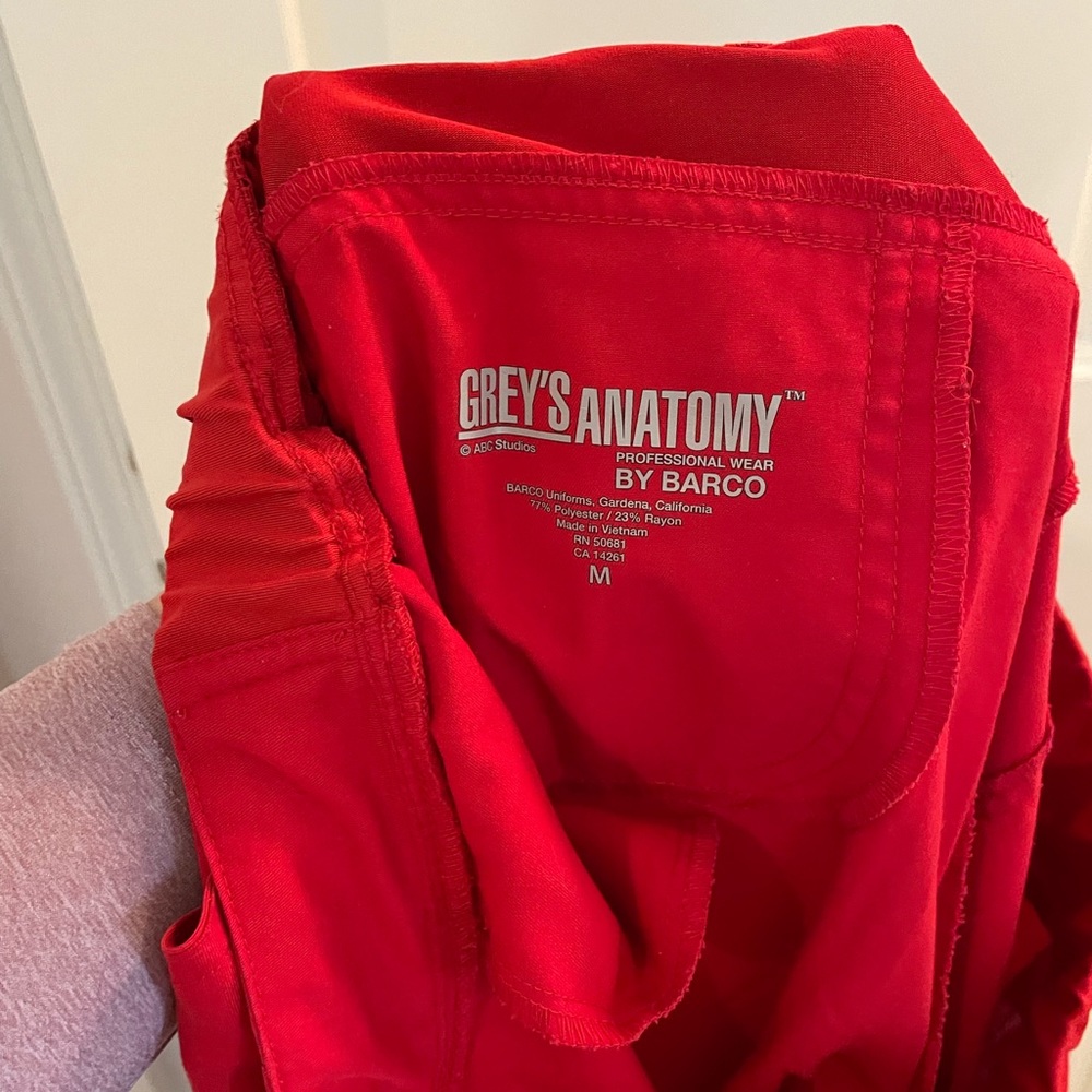 Greys Anatomy by Barco Active scrub pants, red, size medium